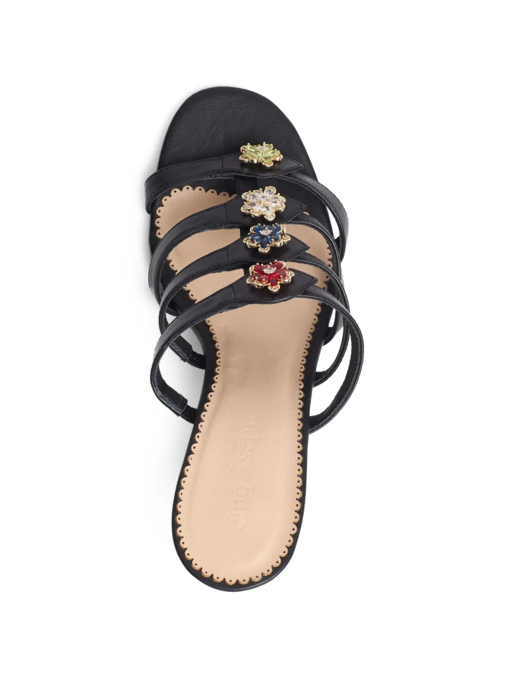 Cinq A Sept Sandalen met verfraaide hak Zwart