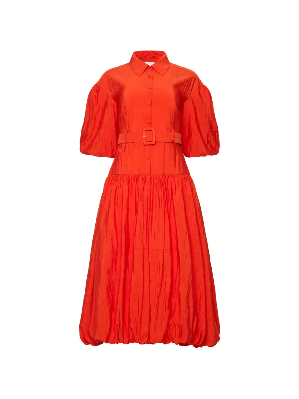 Cinq A Sept Daliah belted balloon-sleeve midi dress - Rosso