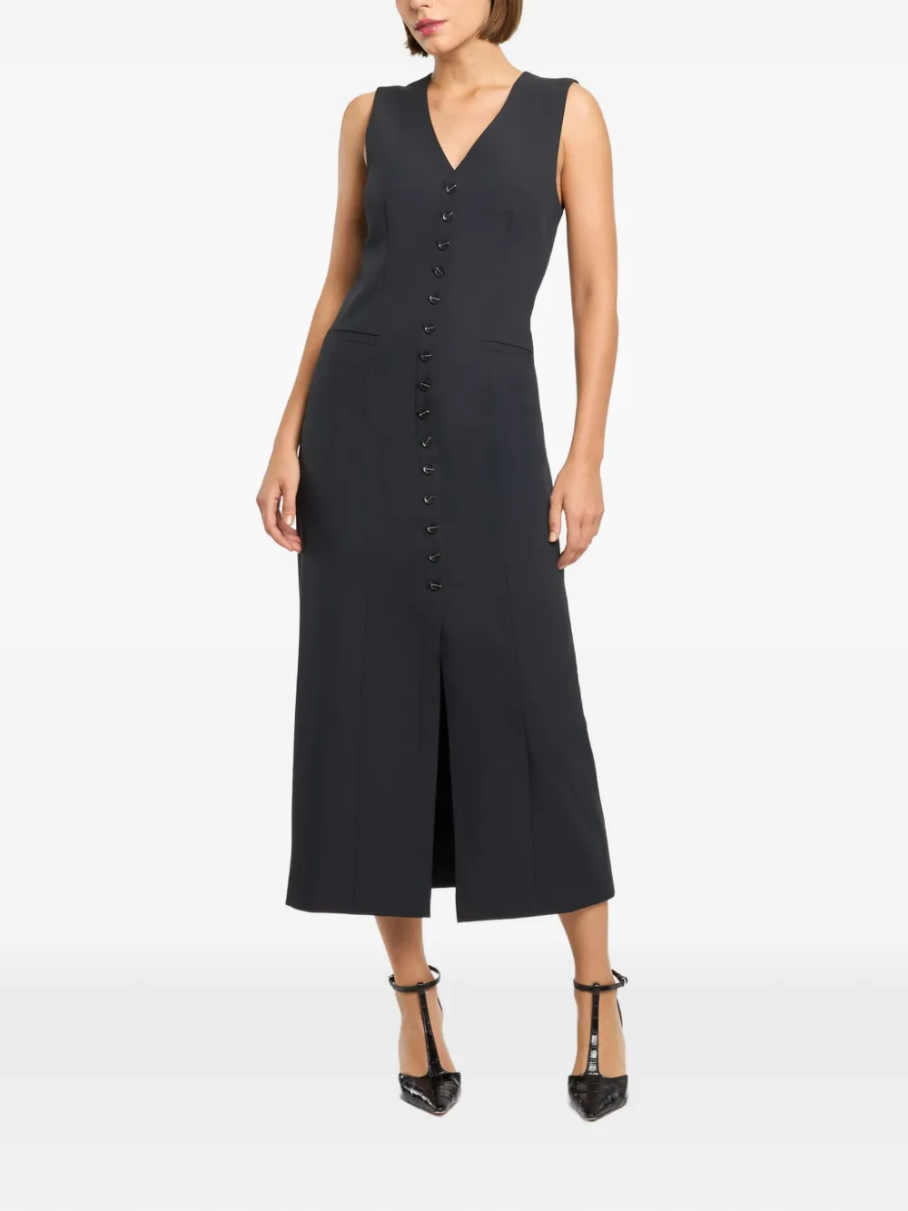 Cinq A Sept Kallen jurk met knopen Blauw
