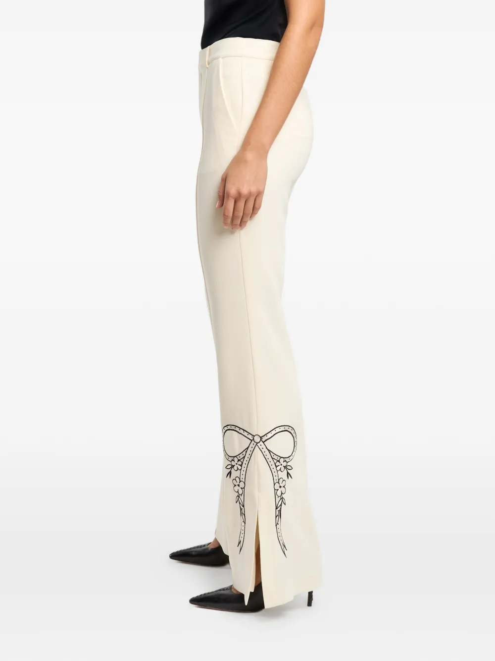 Cinq A Sept Abeline broek met bloemendetail Beige