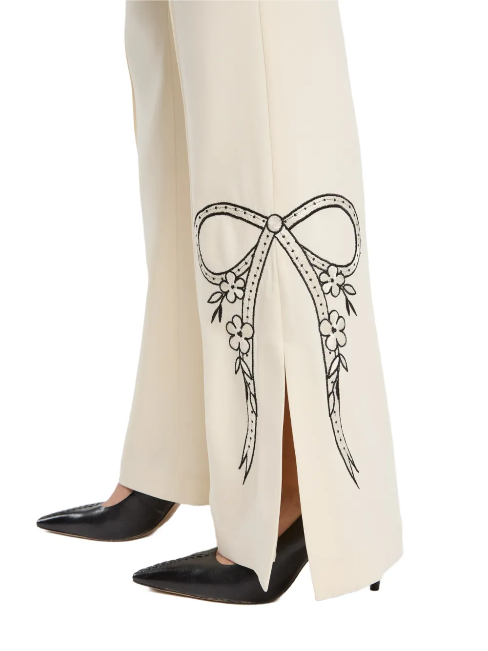 Cinq A Sept Abeline broek met bloemendetail Beige