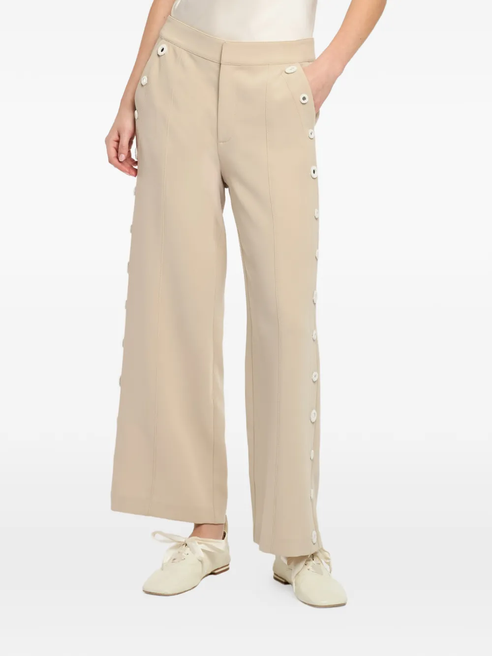 Cinq A Sept Gilliana broek met gehaakt detail Beige