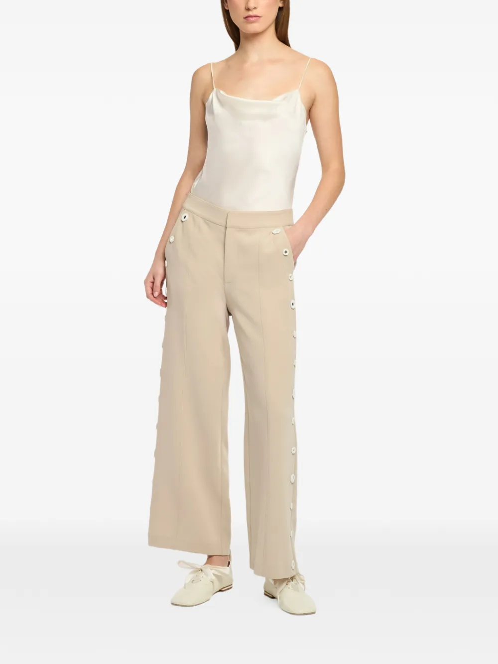 Cinq A Sept Gilliana broek met gehaakt detail Beige