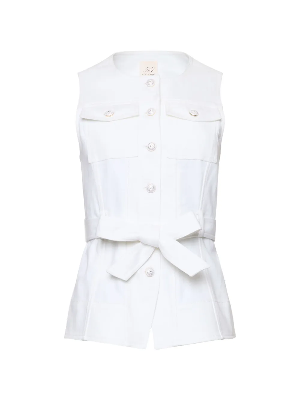 Cinq A Sept button belted top - Bianco