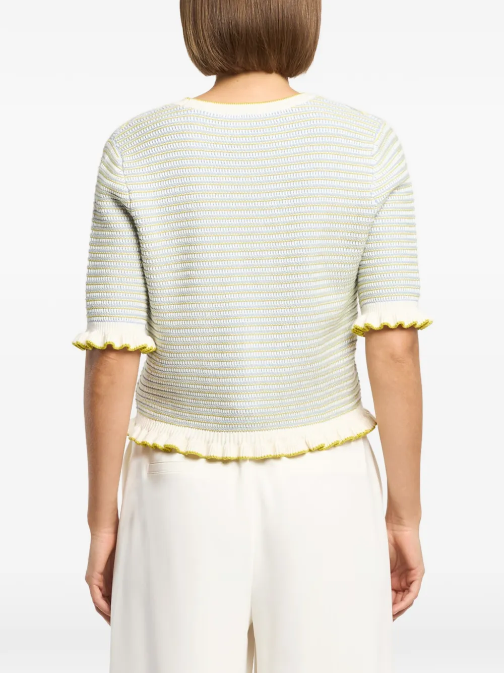 Cinq A Sept Clem vest met ruches Blauw