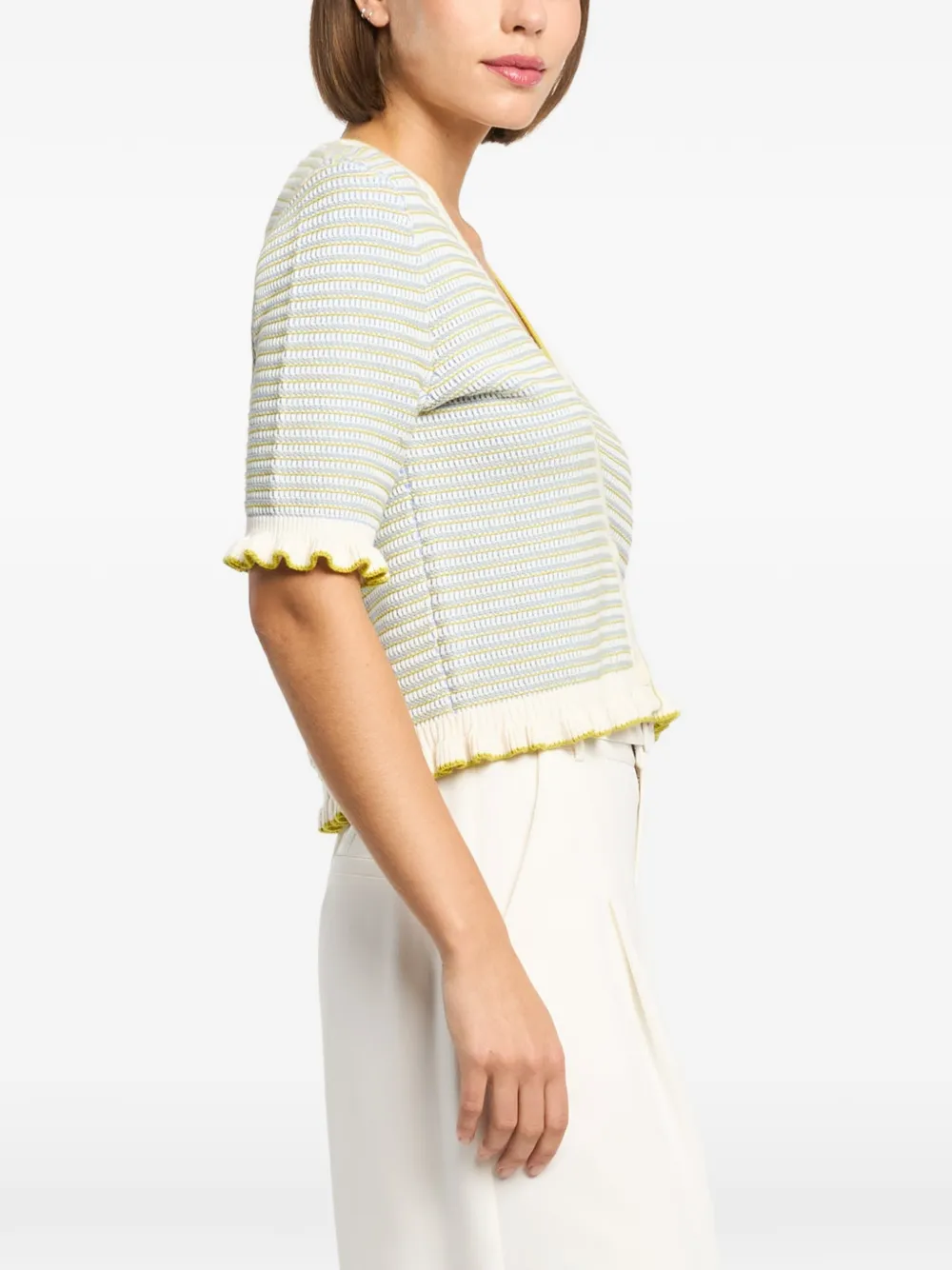 Cinq A Sept Clem vest met ruches Blauw