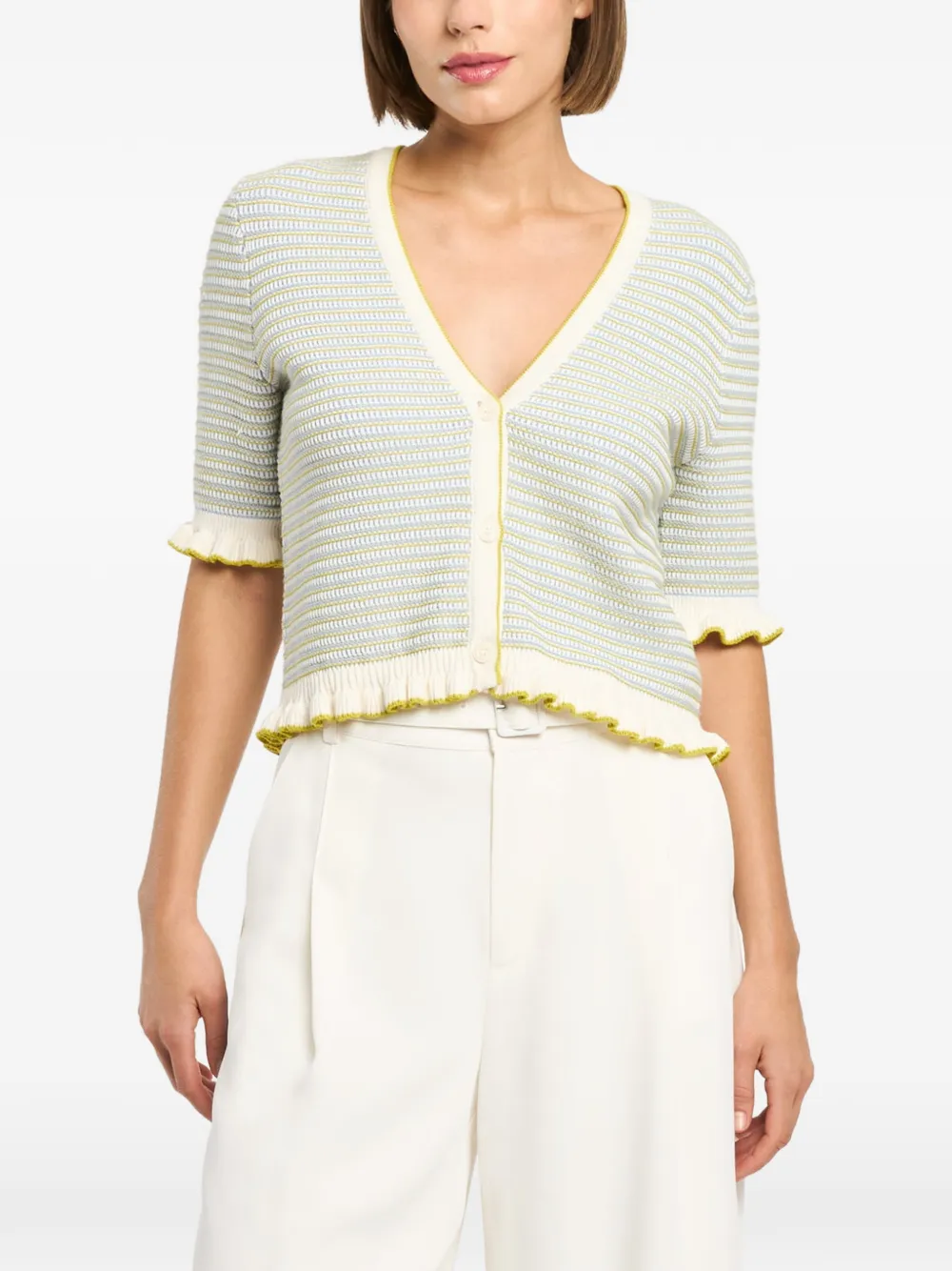  Cinq A Sept Clem Ruffled Cardigan - Blue 