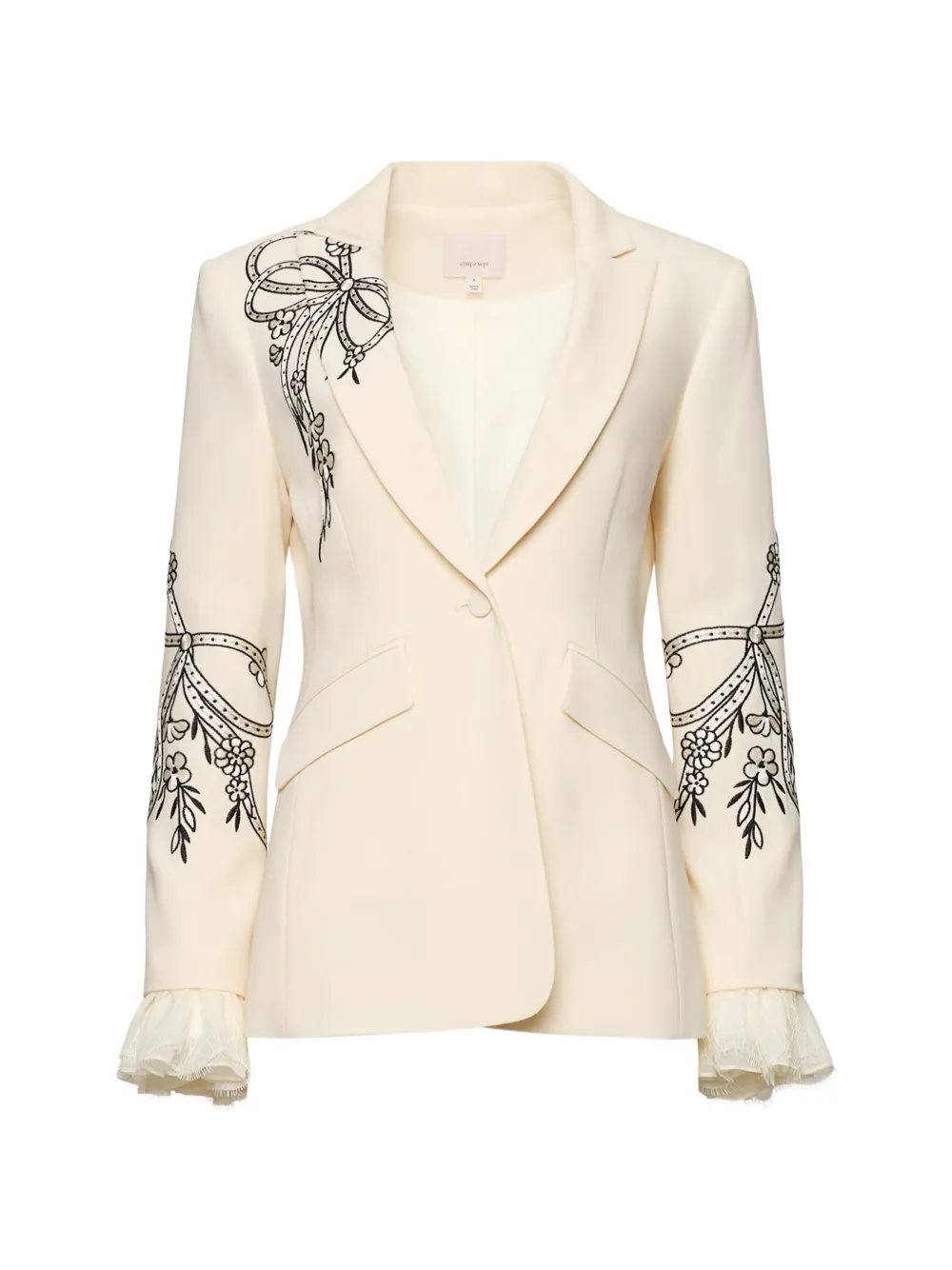 Cinq A Sept Cheyenne cascading ribbon blazer - Toni neutri