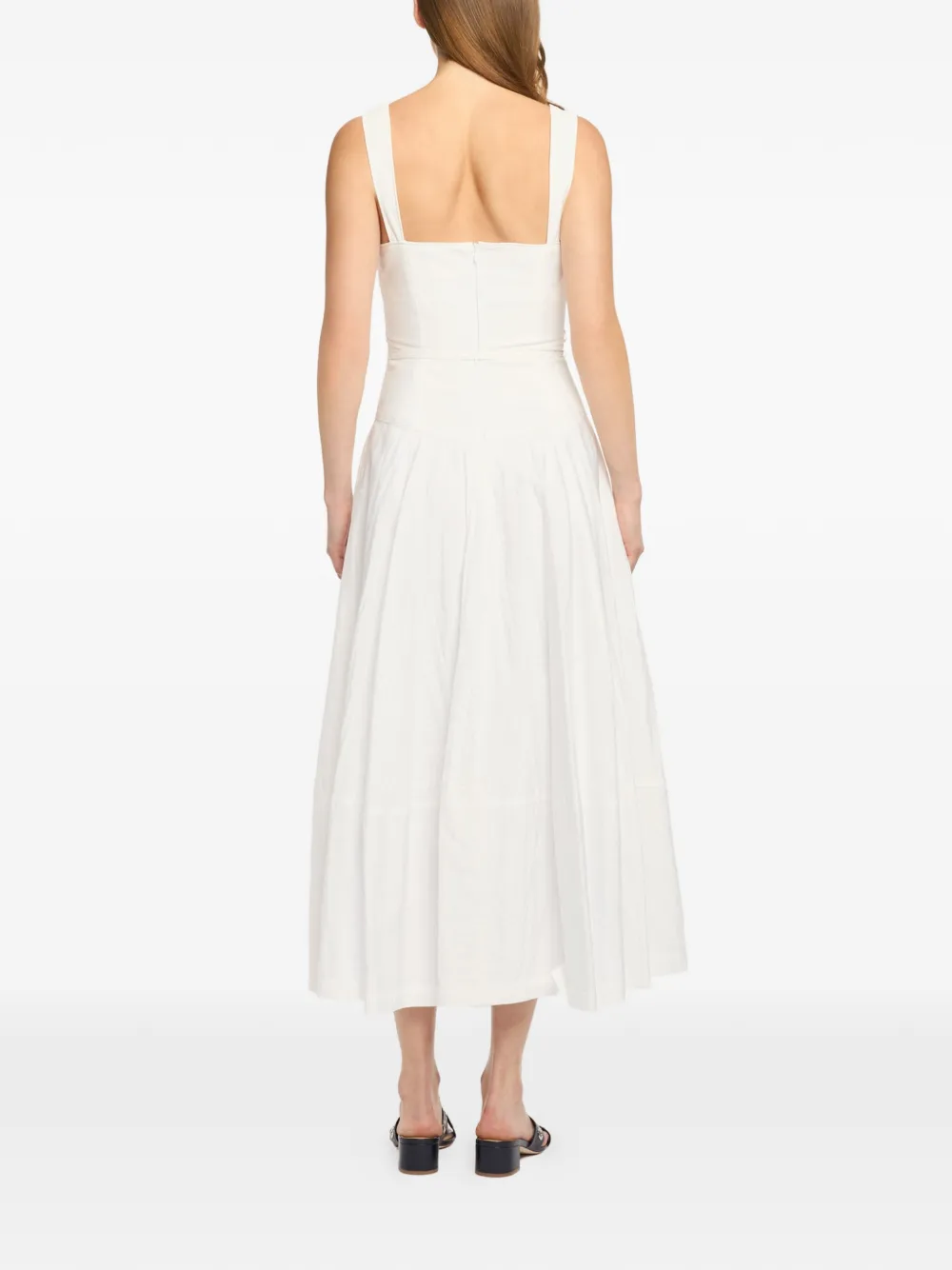Cinq A Sept Jerome midi-jurk met sweetheart-hals en strik Wit