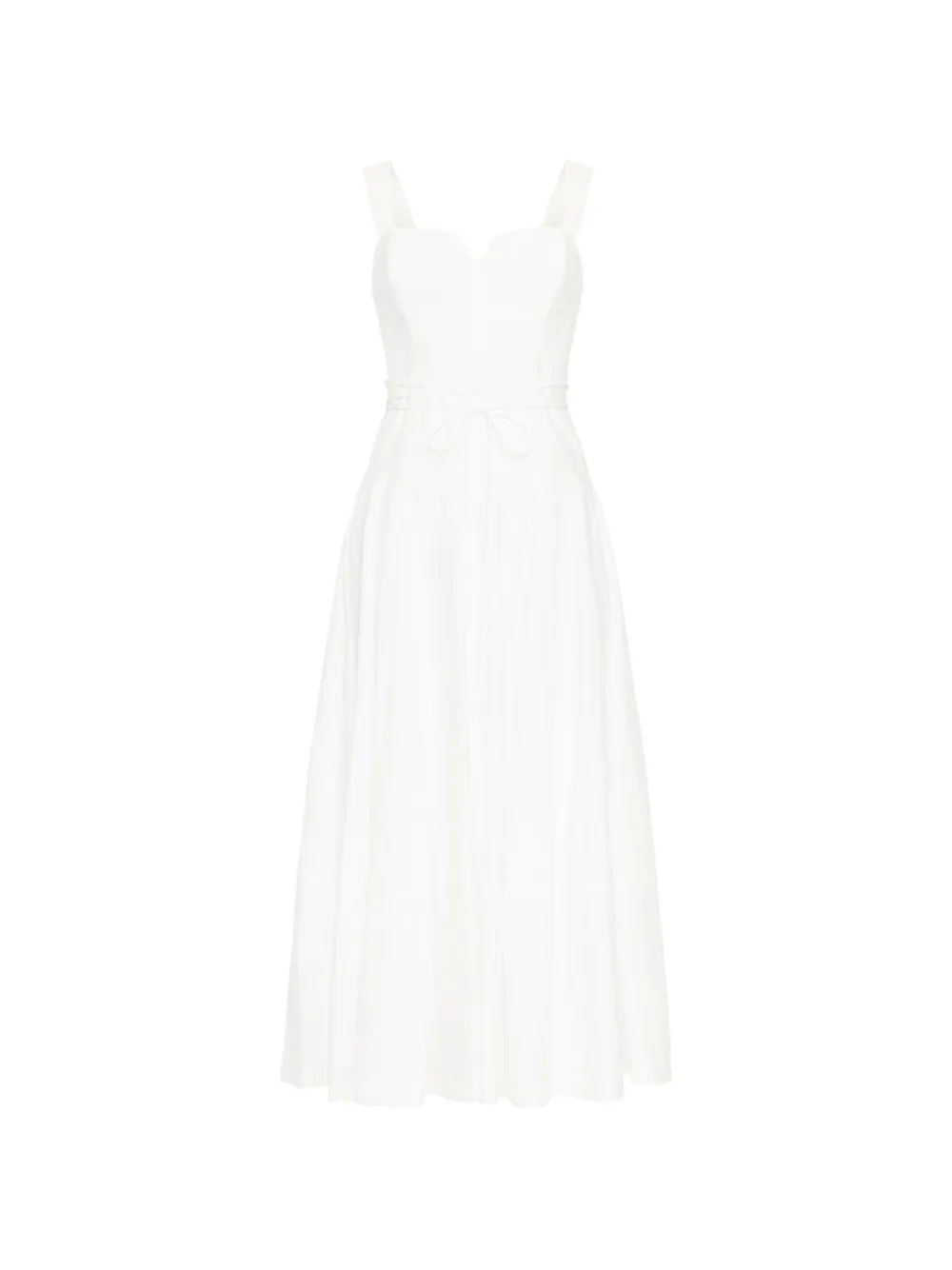 Cinq A Sept Jerome sweetheart-neck tie midi dress - Bianco