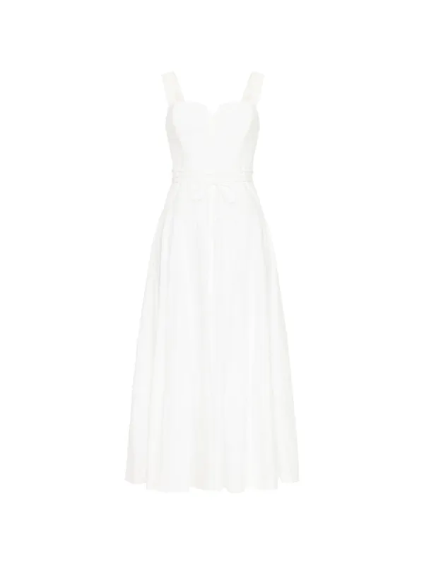 Cinq A Sept Jerome sweetheart-neck Tie Midi Dress | White | FARFETCH BH