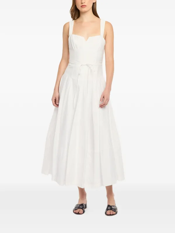 white dress puffy sleeves Puff Sleeve Split Hem Midi Dress - Women's Formal & Casual Midi Dresses -  White - Dresses