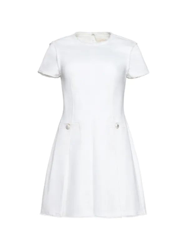 cinq a sept white mini dress Cinq  Sept Desiree Mini Dress White Ivory Ruched Sleeveless Size 6 NWT