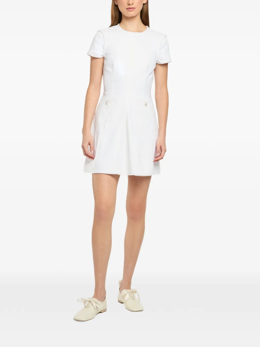 Cinq A Sept Jean mini-jurk met knoopdetail Wit