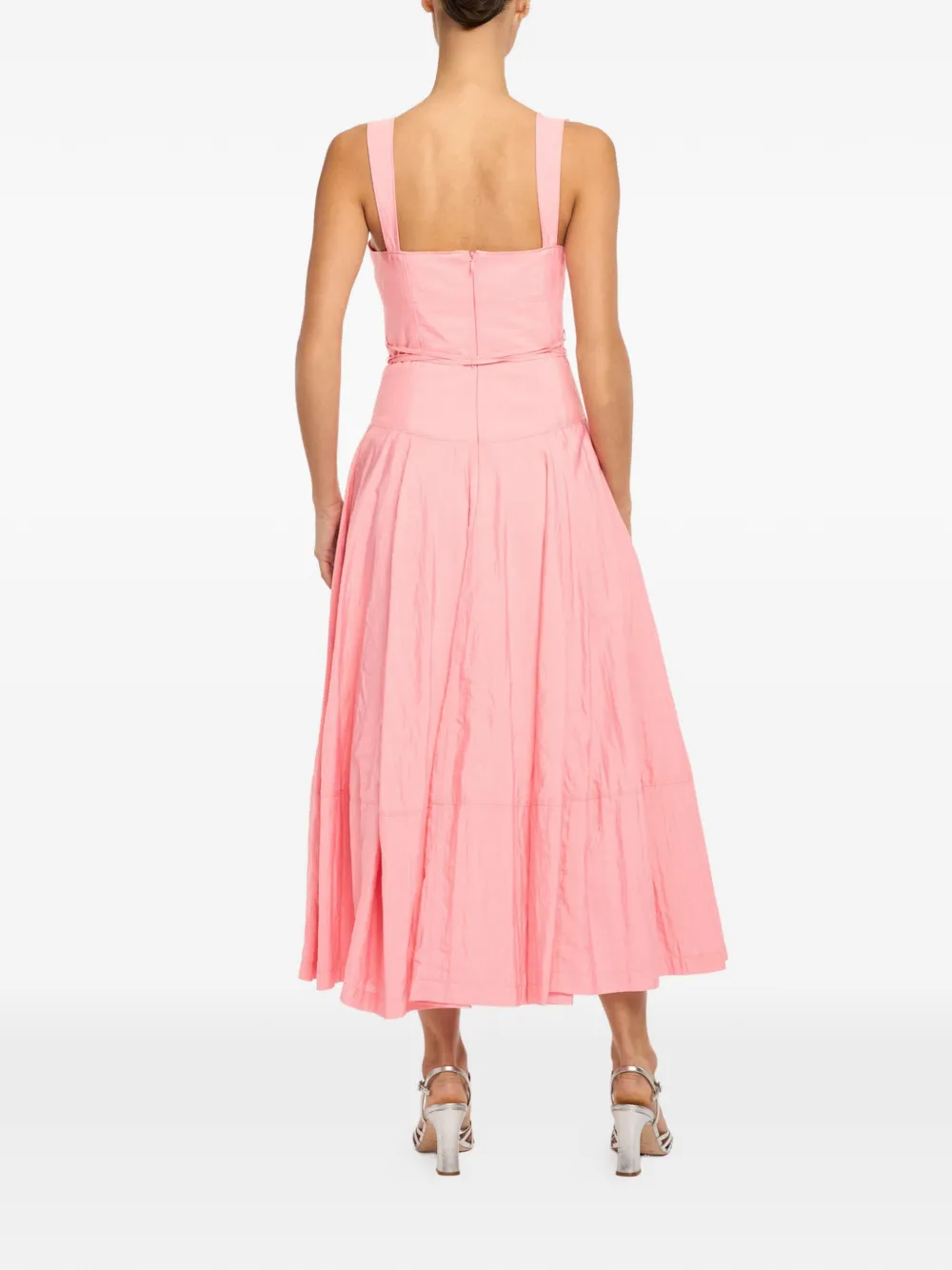 Cinq A Sept Jerome midi-jurk met sweetheart-hals en strik Roze