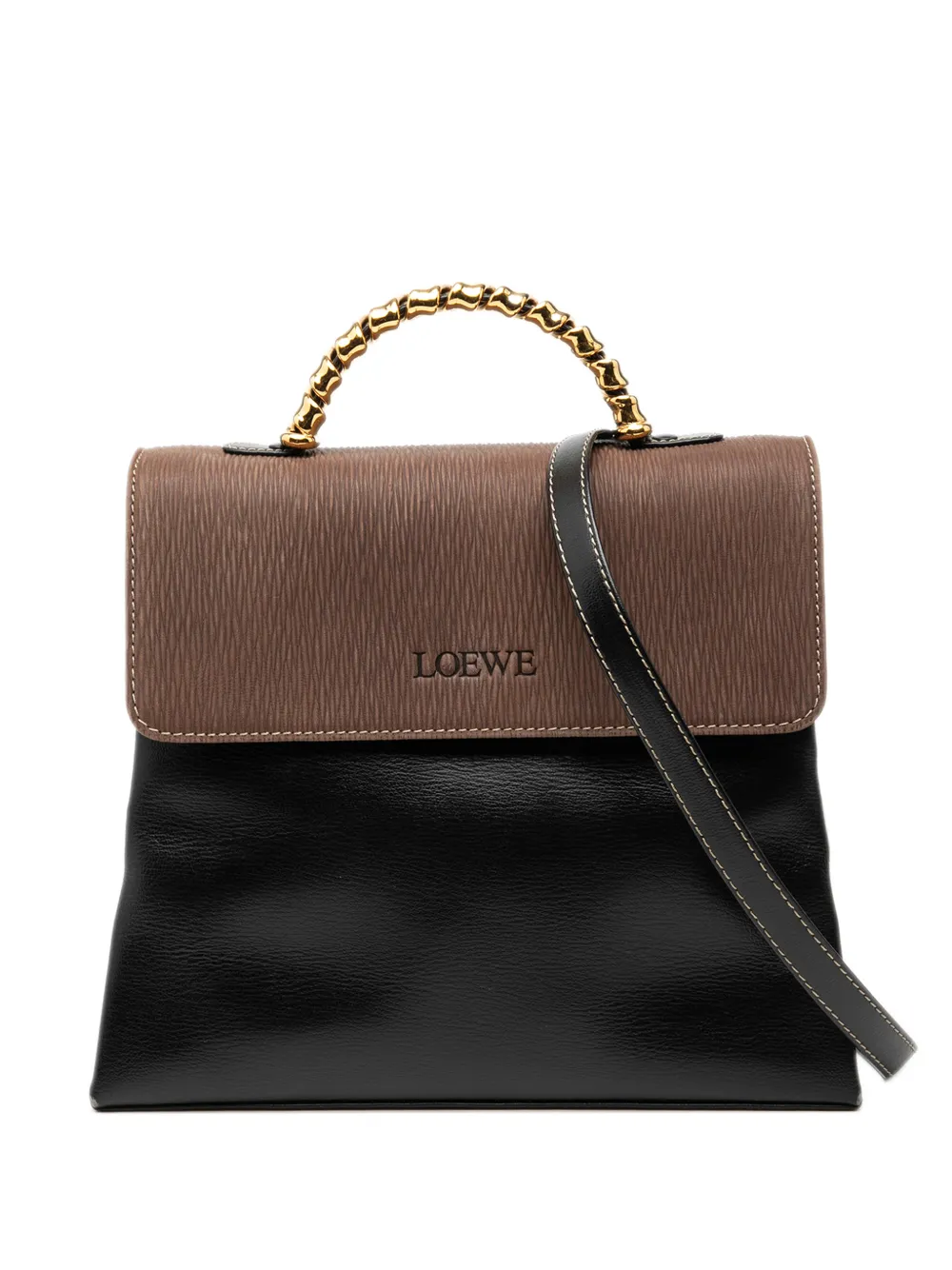 Loewe Pre-Owned 2000-2025 Leather Velazquez Twist satchel - Nero