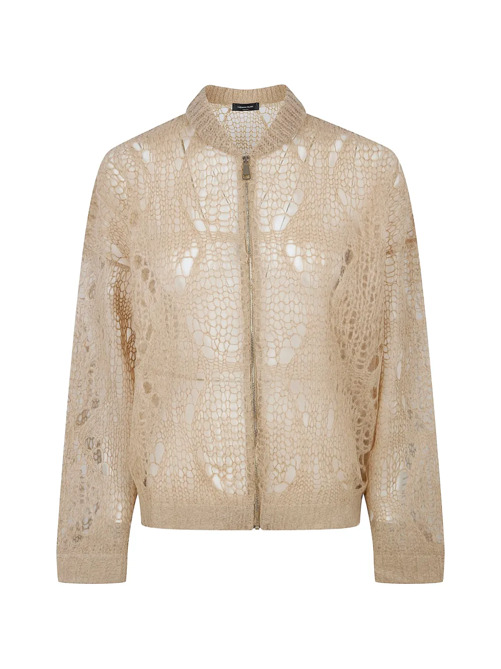 Fabiana Filippi foliage stitch bomber jacket - Toni neutri