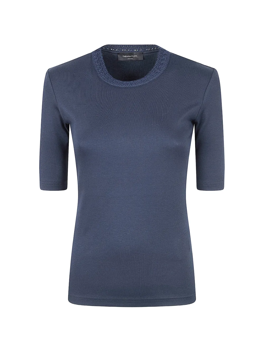 Fabiana Filippi macramé ribbed T-shirt - Blau