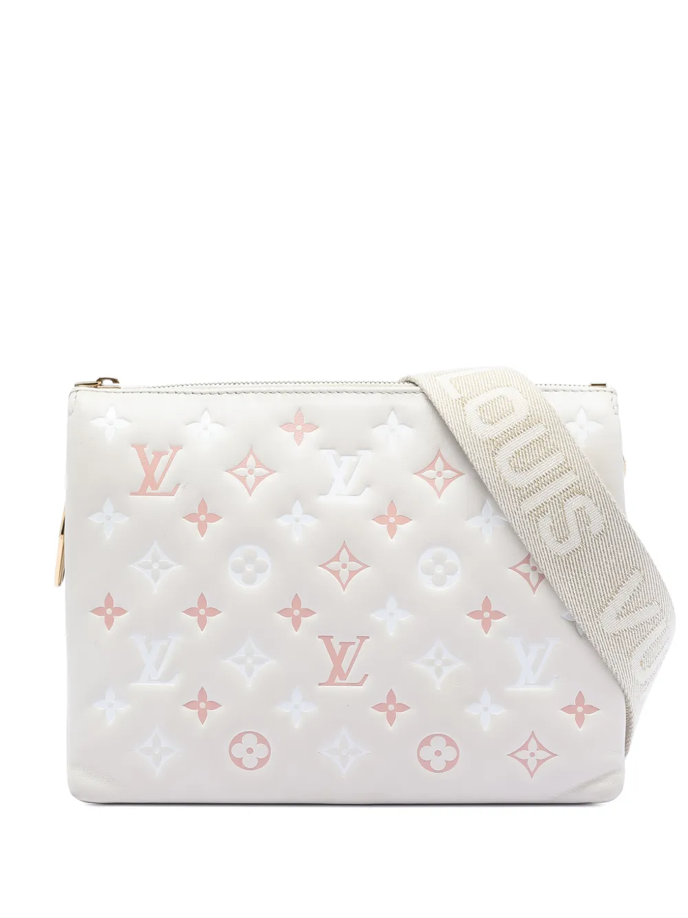 Louis Vuitton Pre-Owned 2021-2025 Tricolor Monogram Embossed Lambskin Coussin PM satchel - Braun