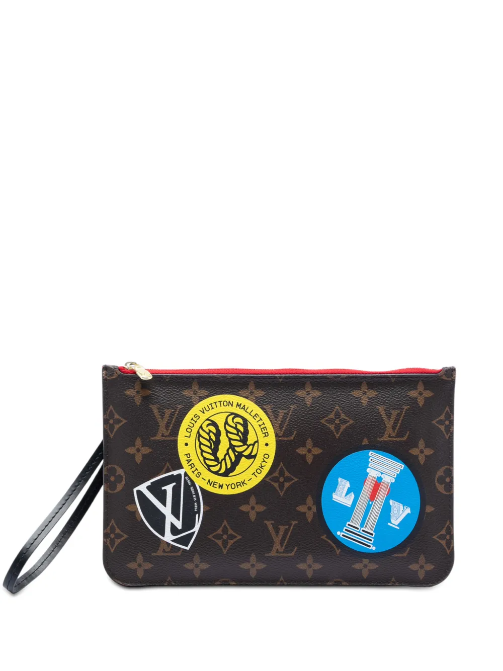 Louis Vuitton Pre-Owned 2016 Limited Edition Monogram World Tour Neverfull MM pouch - Marrone