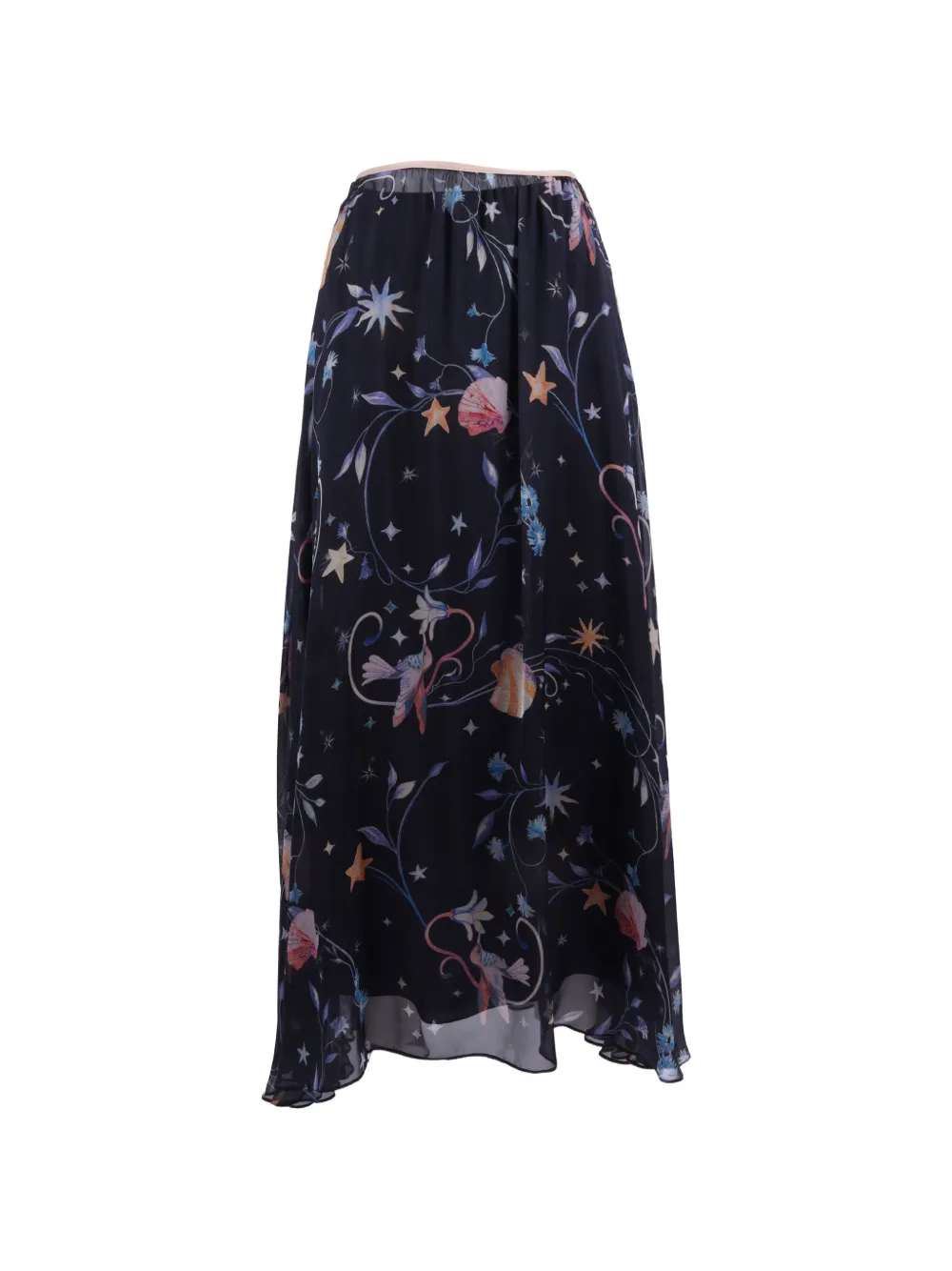 Forte Deliverance chiffon maxi-rok met print Blauw