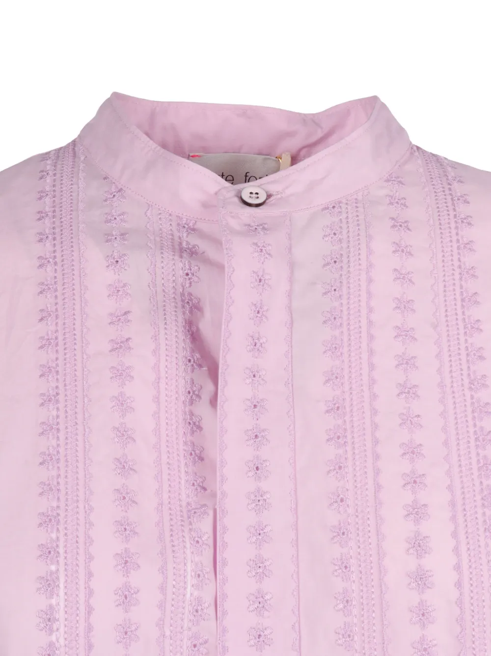 Forte Les Fleurs popeline blouse met borduurwerk Roze