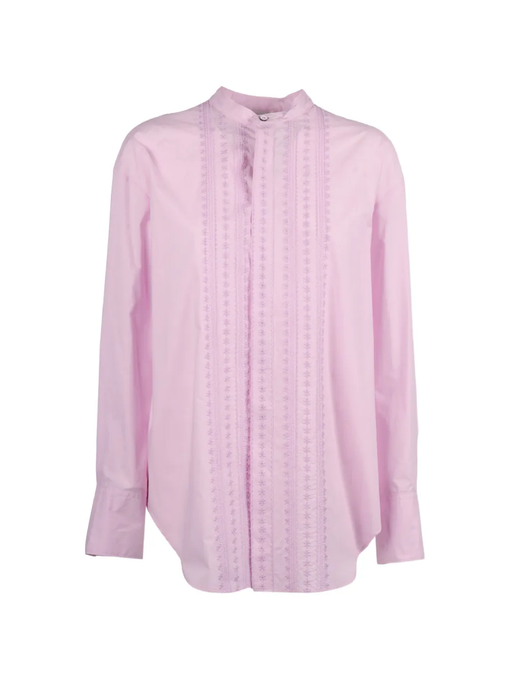 Forte Forte Les Fleurs embroidered poplin shirt - Rosa