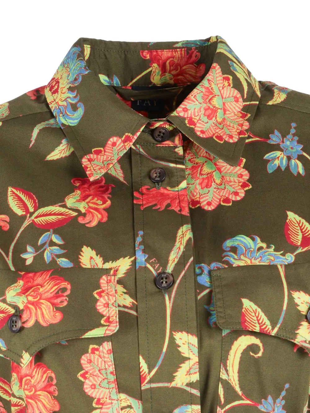 Fay Midi-rok met ceintuur en bloemenprint Groen