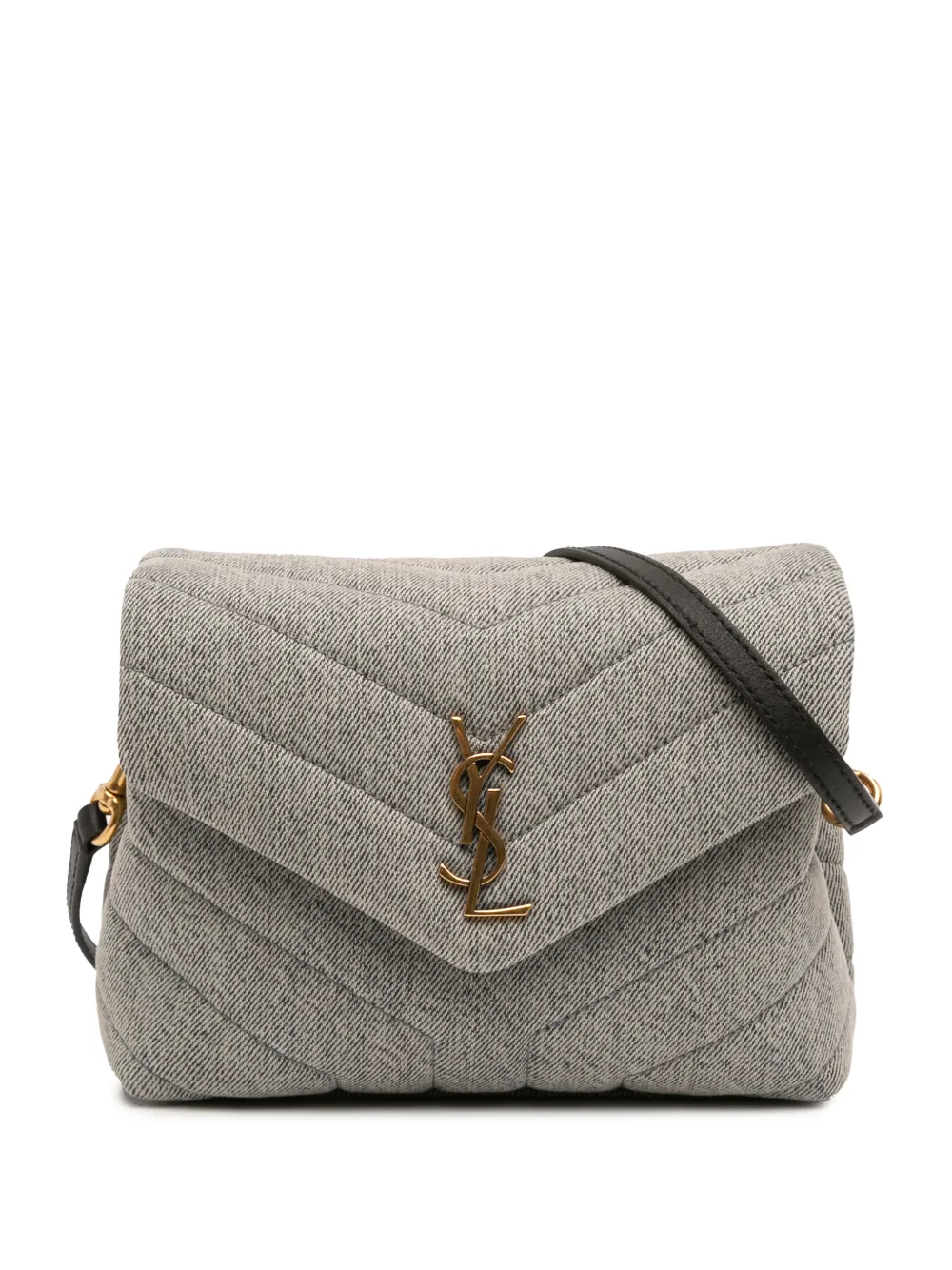 Saint Laurent Pre-Owned 2022 Toy Matelasse Denim Monogram LouLou crossbody bag - Blu