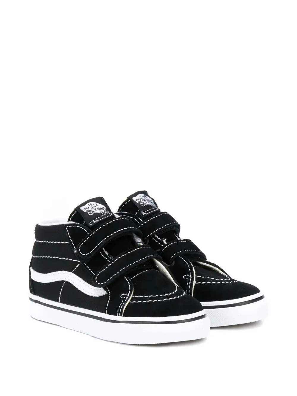 Vans Kids Sk8-Mid Reissue stripe velcro sneakers - Nero