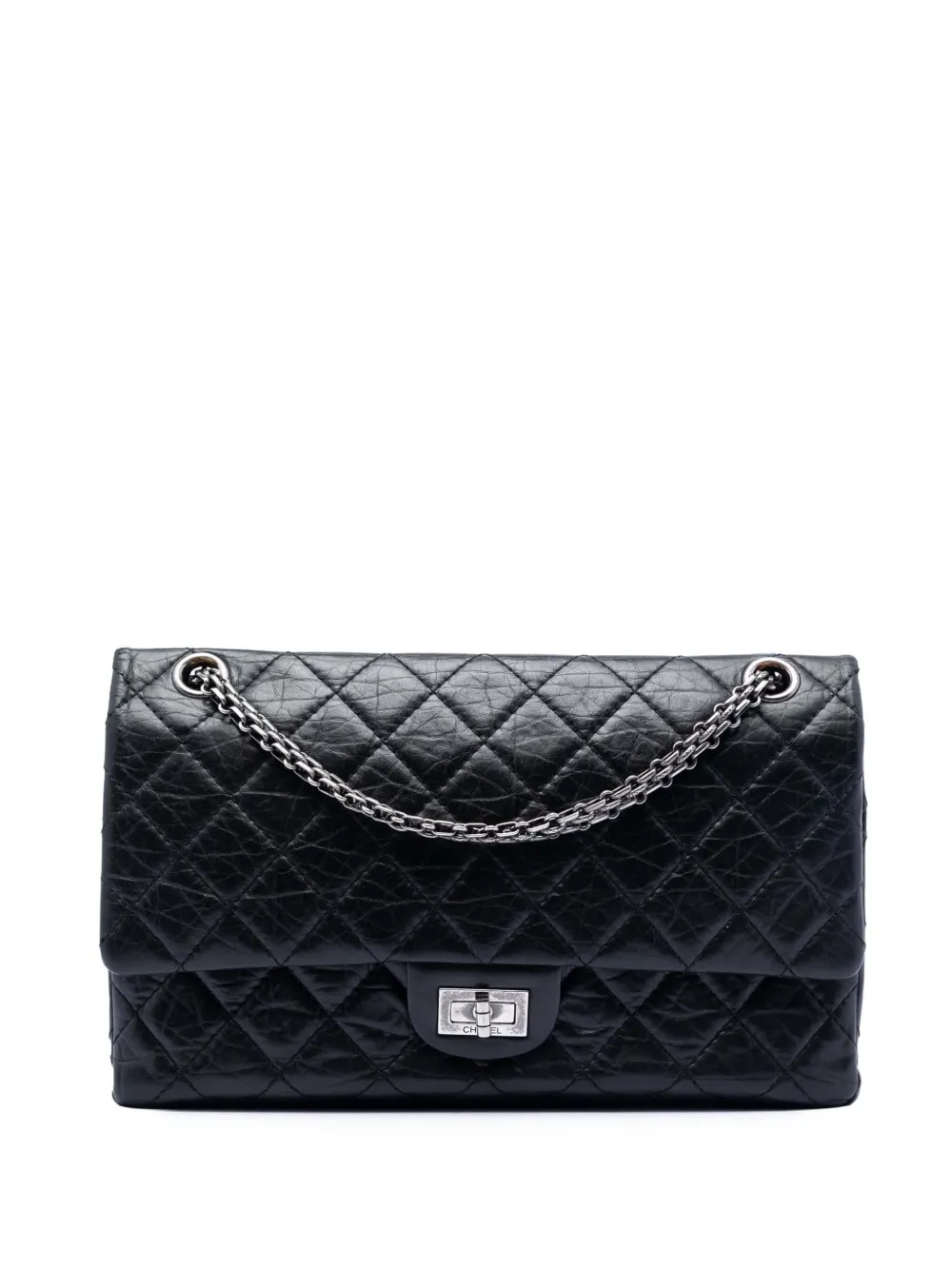 CHANEL Pre-Owned 2009-2010 Quilted Aged Calfskin Reissue 2.55 Double Flap 226 shoulder bag - Nero