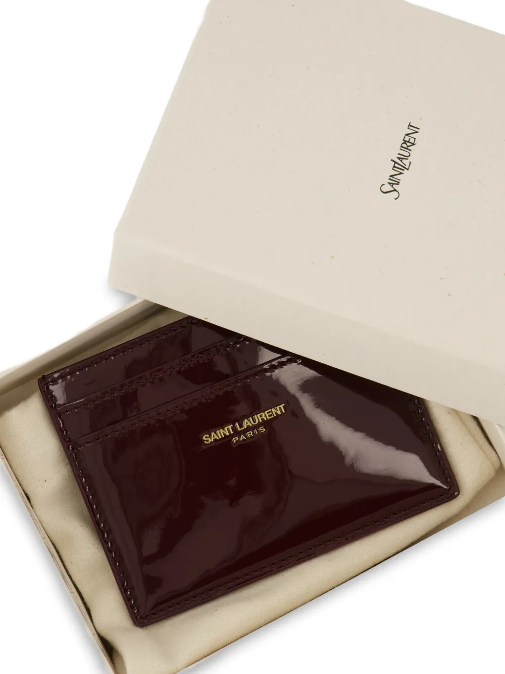 Saint Laurent Pasjeshouder met logo-stempel Rood