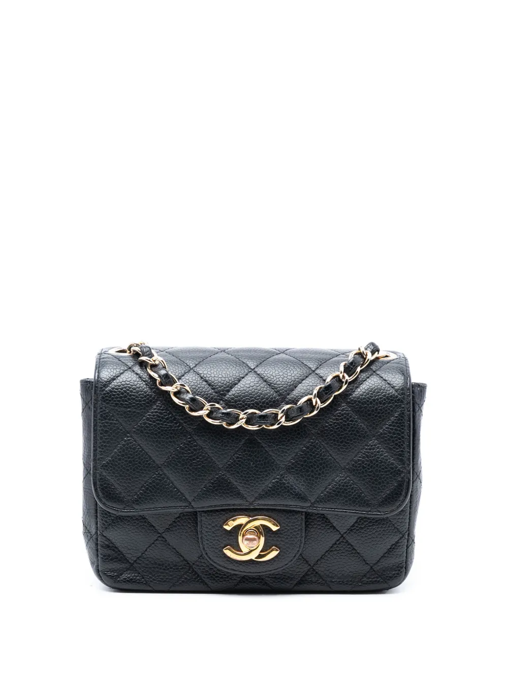 CHANEL Pre-Owned 2008-2009 Mini Square Classic Caviar Single Flap crossbody bag - Nero