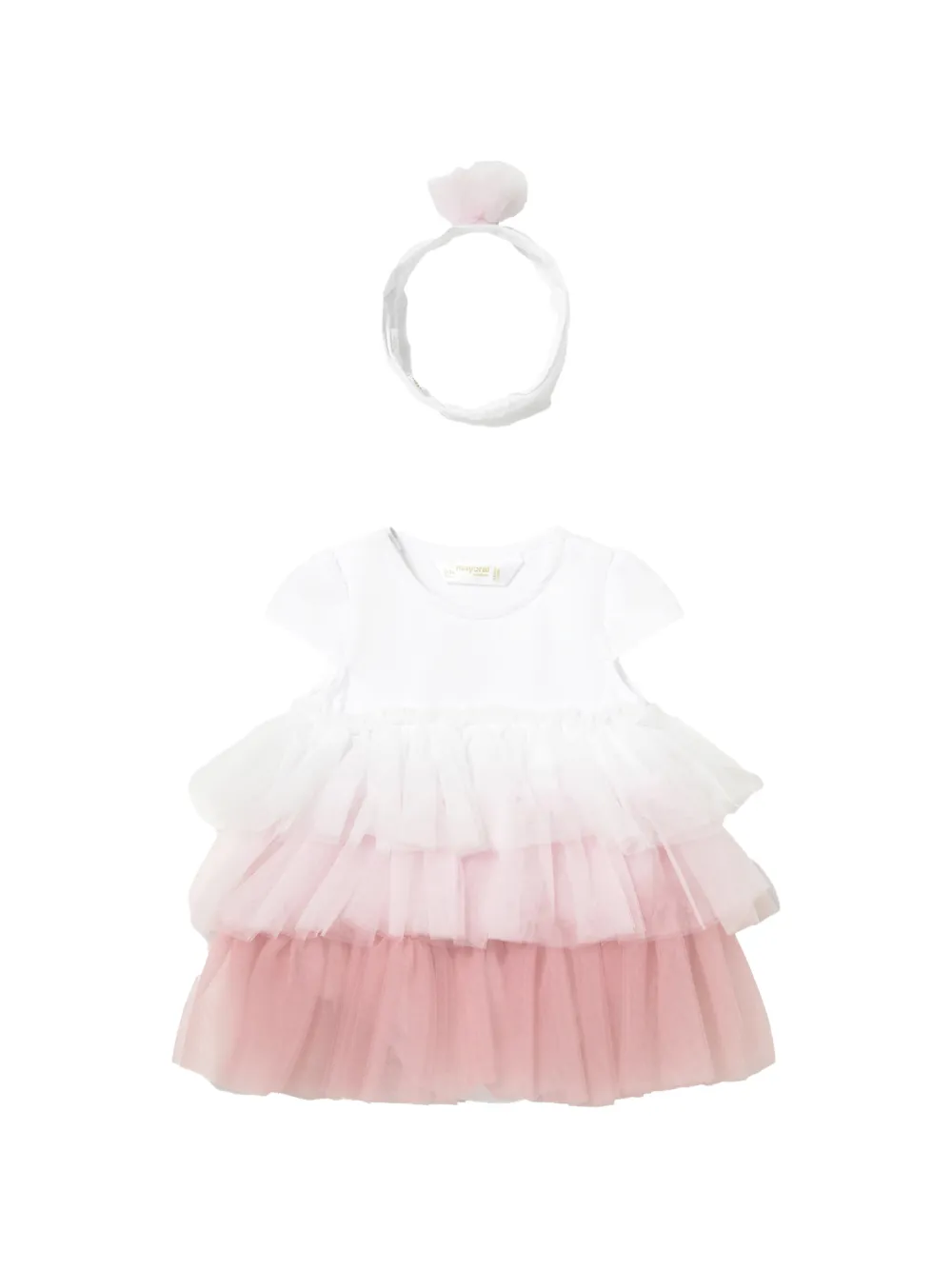 Mayoral ruffled romper headband - Pink