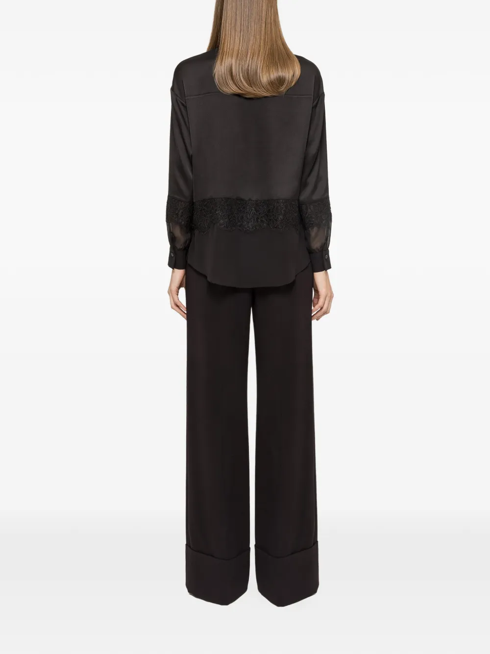 NISSA Satijnen blouse Zwart