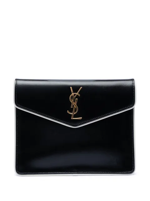 Saint Laurent Pre-Owned 2019 Baby Smooth Shiny Calfskin Monogram Uptown Pouch clutch bag