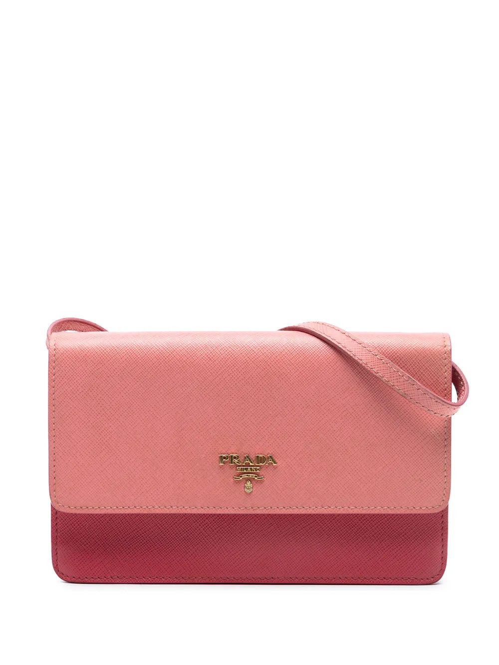 Prada Pre-Owned 2010-2026 Bicolor Saffiano Lux Wallet On Strap crossbody bag - Rosa