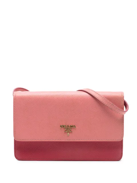 Prada Pre-Owned 2010-2026 Bicolor Saffiano Lux Wallet On Strap crossbody bag