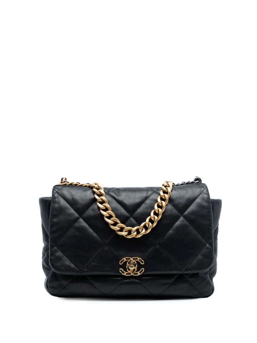 CHANEL Pre-Owned 2020 Maxi Lambskin 19 Flap satchel - Nero