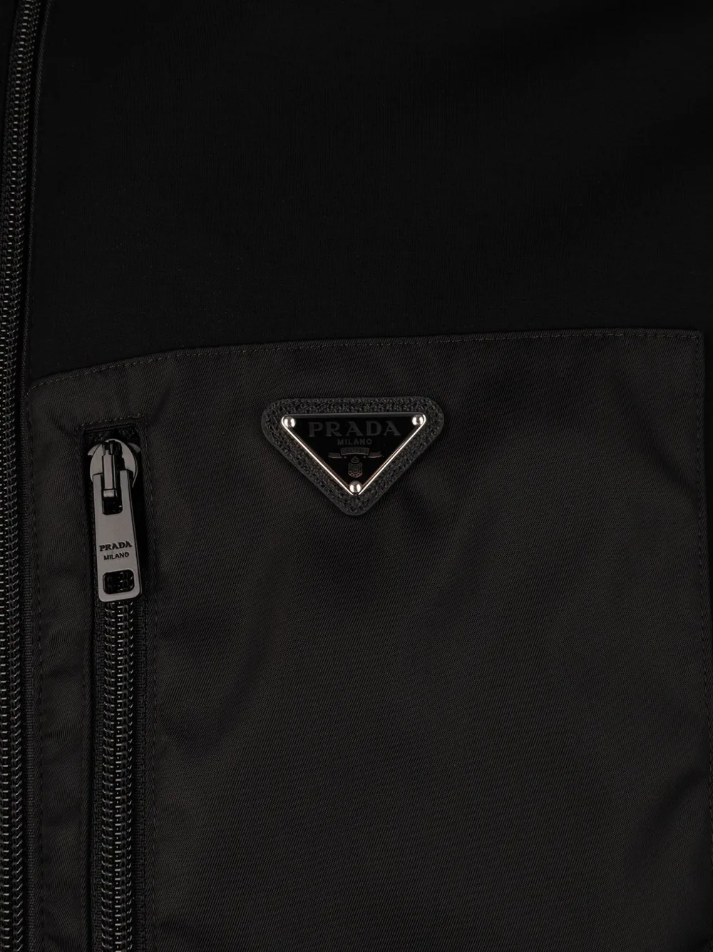  Prada Hooded Pocket Sweatshirt - Black 