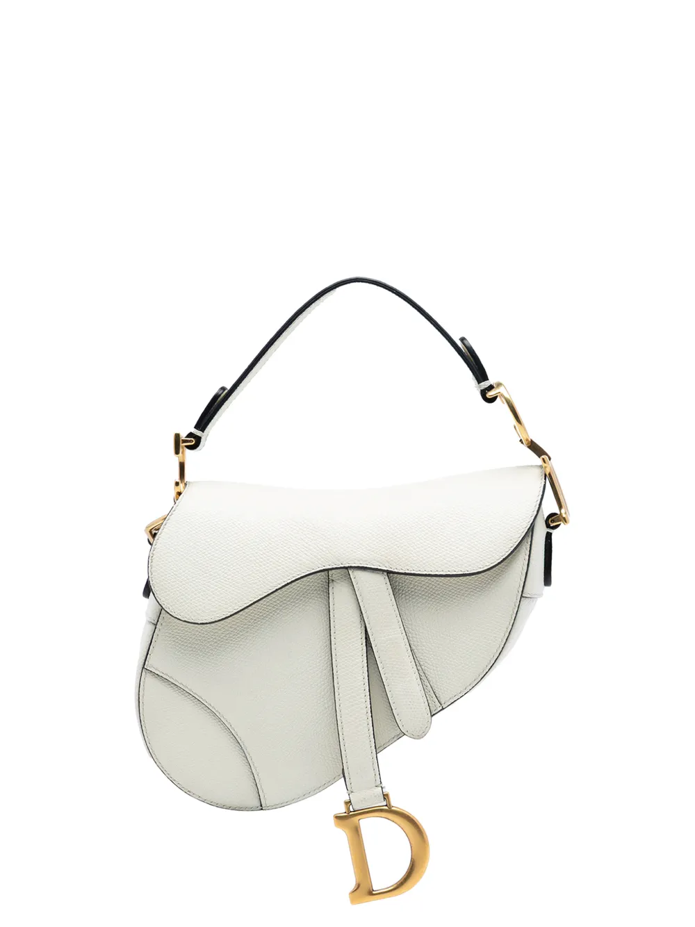 Christian Dior Pre-Owned 2018 Mini Grained Calfskin Saddle Bag satchel - Bianco