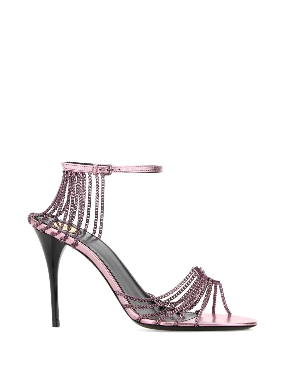 Saint Laurent Babylone chain sandals Roze