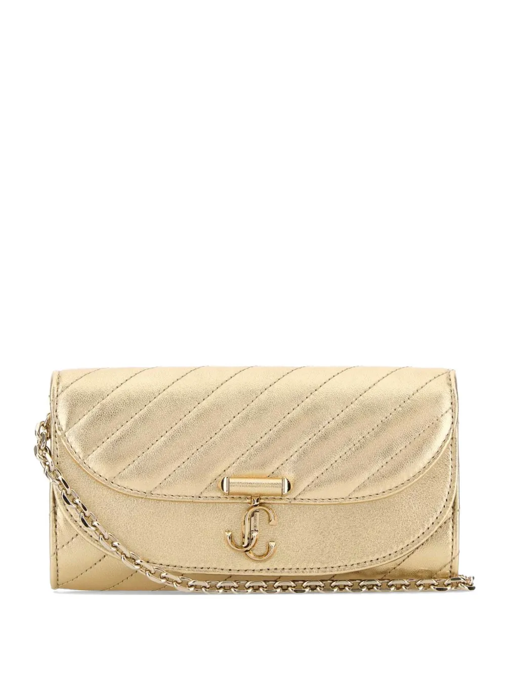 Jimmy Choo Curve quilted clutch - Oro