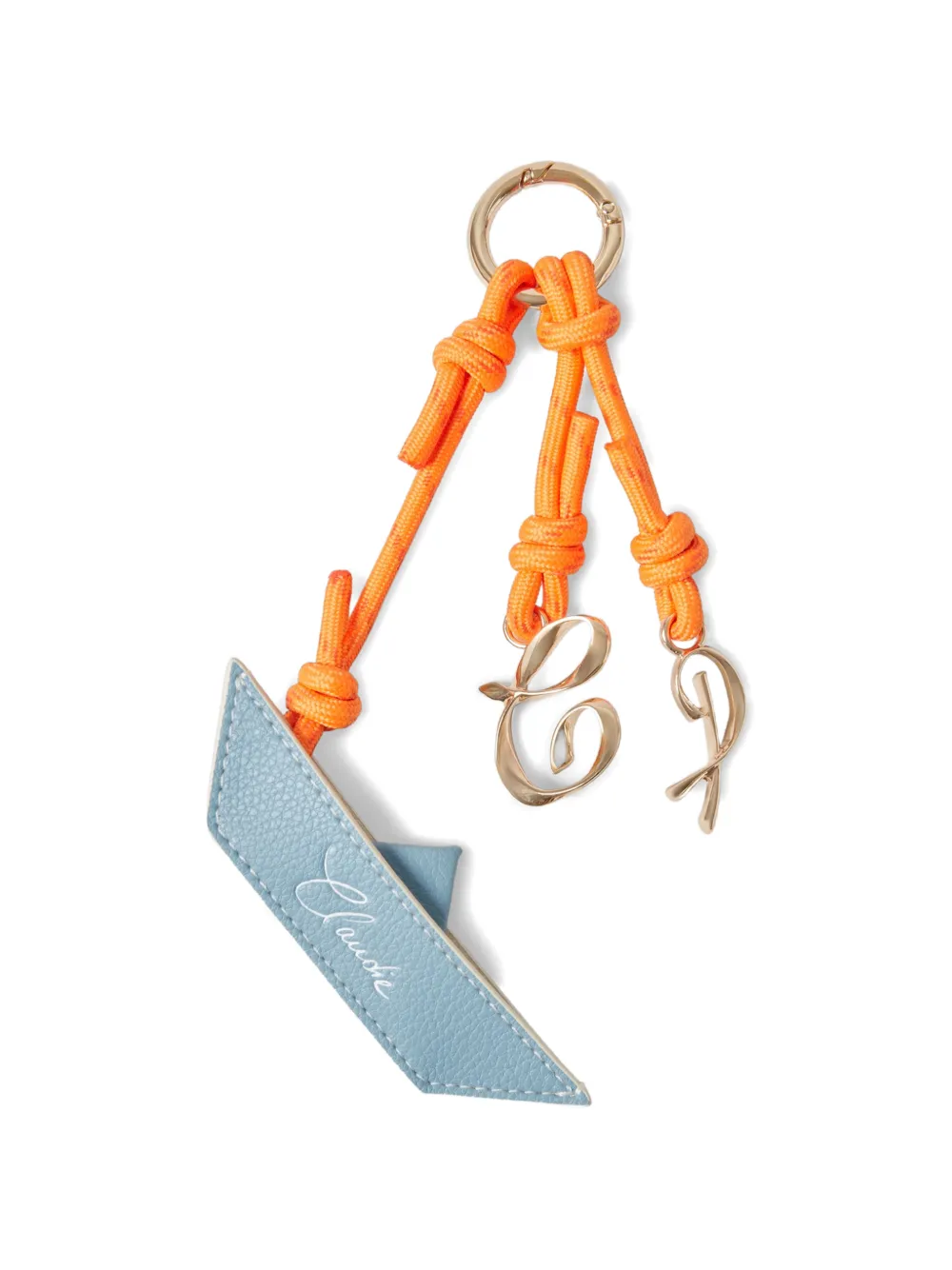 Claudie Pierlot letters-charm leather keyring - Blu