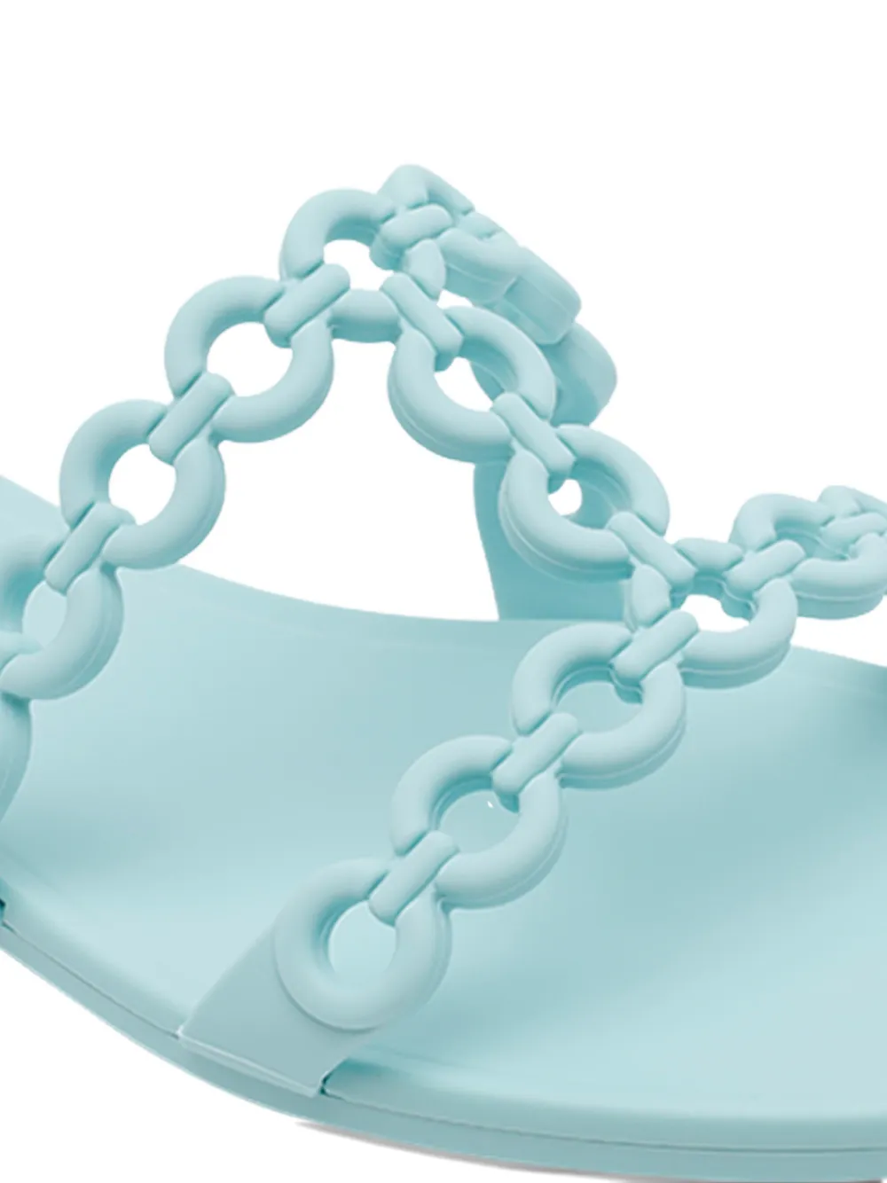 Aquazzura Slippers met ronde neus en ketting Blauw