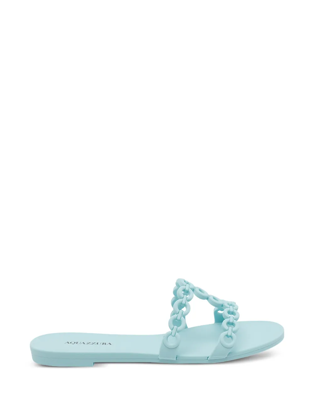 Aquazzura chain round-toe slides - Blau