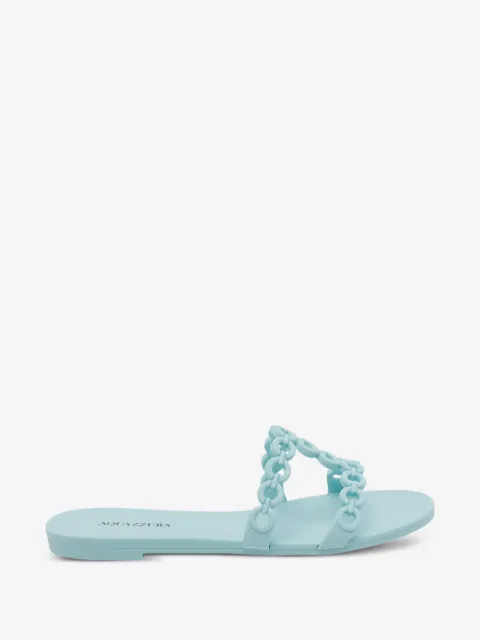Aquazzura chain round-toe slides