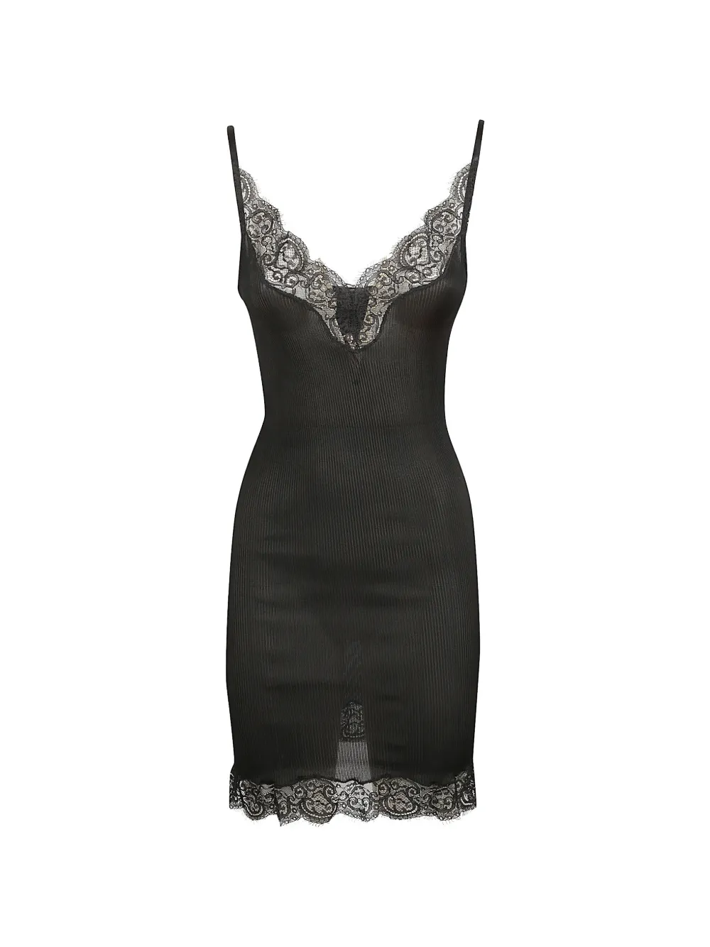 Saint Laurent Minikleid mit V-Ausschnitt - Schwarz