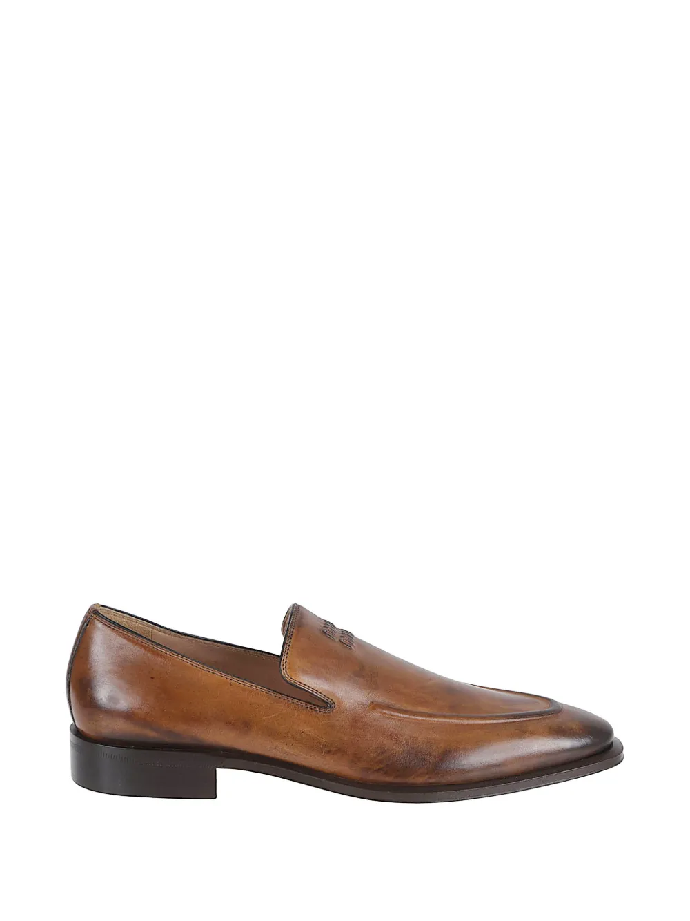 Miu Miu logo leather loafers - Marrone