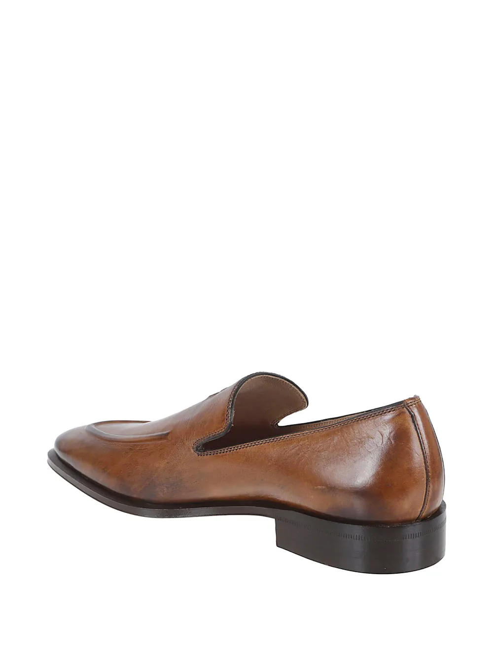 Miu Leren loafers met logo Bruin